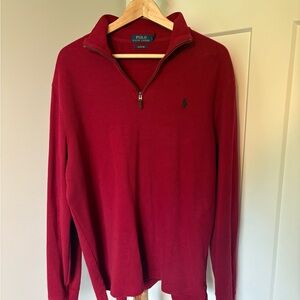 Polo by Ralph Lauren Red Quarter-Zip Sweater, L